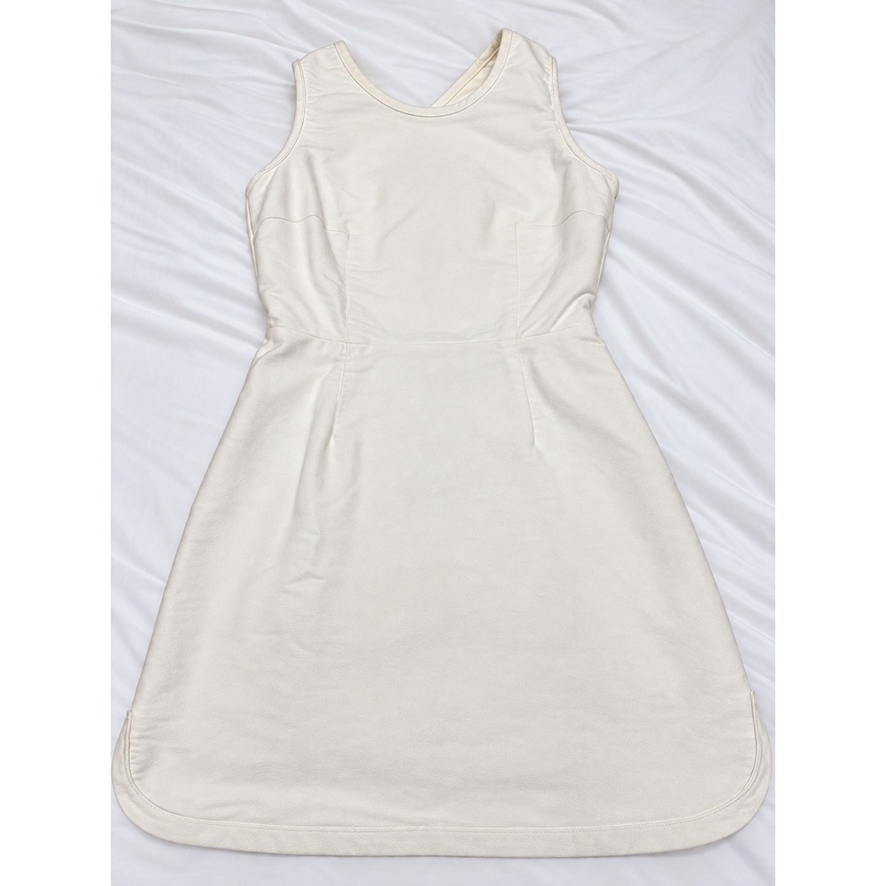 A.L.C. White Denim Crisscross Open Back Mini Dress Sleeveless Sz 4 - Picture 3 of 11